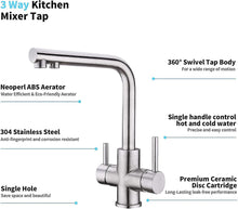 Load image into Gallery viewer, Stainless steel Triflow, 3 way kitchen water tap